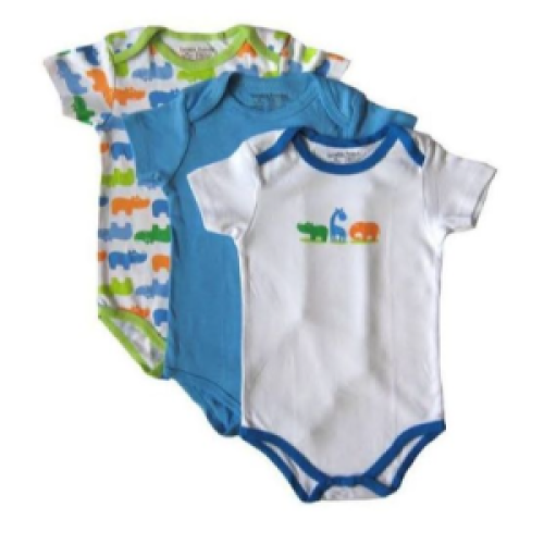 Babys 3 Pack Short Sleeve Bodysuits - Multicolor SMALL Each