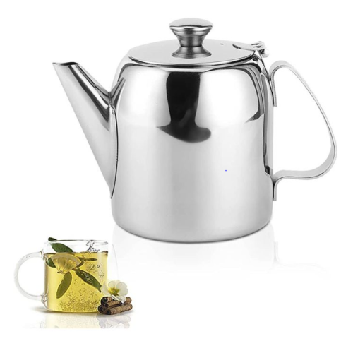 500ml Stainless Steel Teapot Kettle With Flip Lid Water Jug Perfect Pour Spout, Silver Medium Each