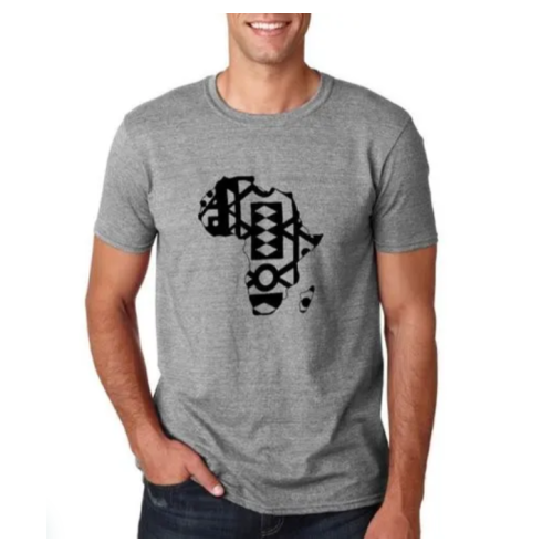 Africa Map Men T-Shirt - Grey L, M, S, XL, XXL Each