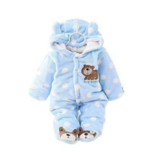 Baby Warm Bodysuit Overall Romper - Blue SMALL EACH