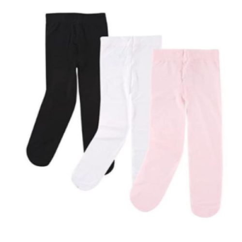 Pack Of 3 Kids Pop Socks Girls / Body Leggings, White, Black, Pink SMALL Each