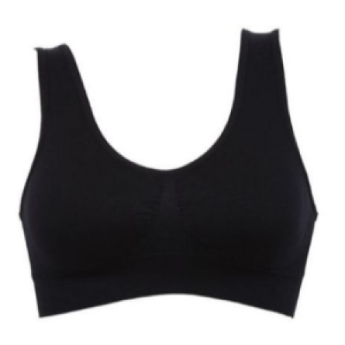 Cotton Sports Bra/Boobtub-Black SMALL Each