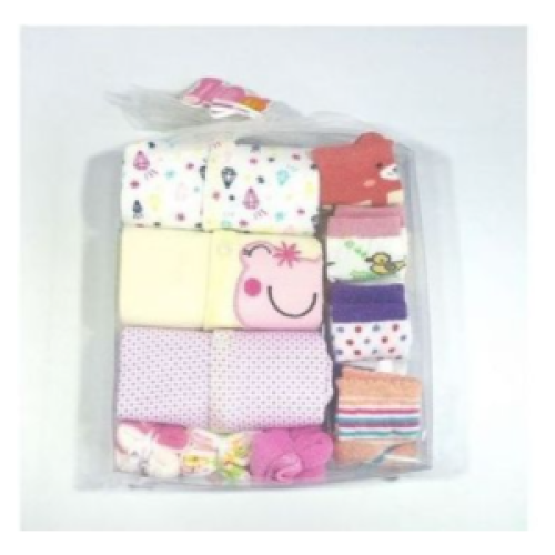 3Pcs Of Baby Boy Overalls + 4 Pairs Of Socks + 3 Washcloths - Multicolor. SMALL Each