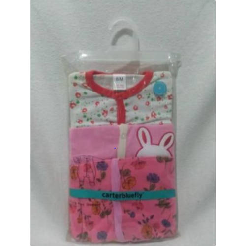 3 Pcs New Born  Sleeping Suits  - Multicolour SMALL EACH