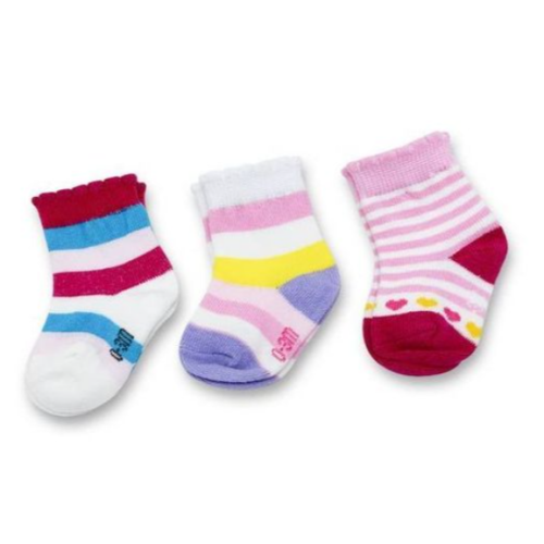 3 pack socks for baby girl pink SMALL EACH