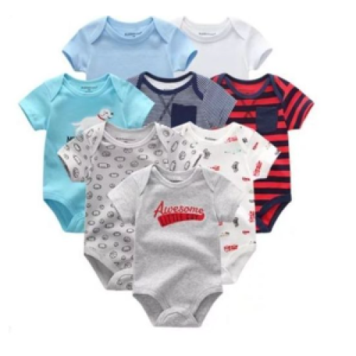 5 Piece Baby Overall Bodysuits - Multiple Designs SMALL Each