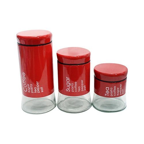 3 Set Sugar Bowl Glass Canister - Color Varies SMALL EACH