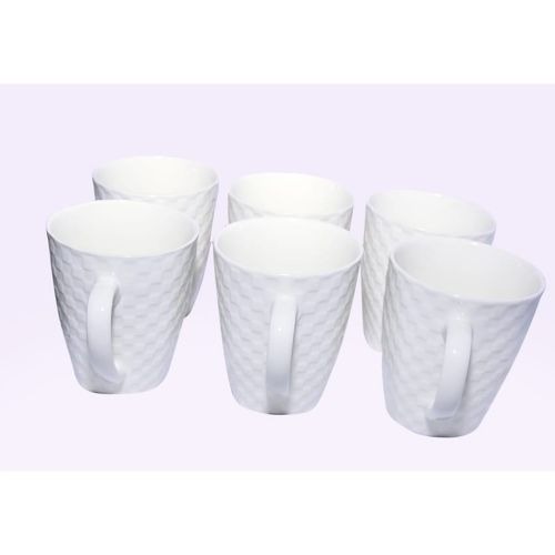 6 Pieces Of Classic Mugs Cups- White SMALL EACH