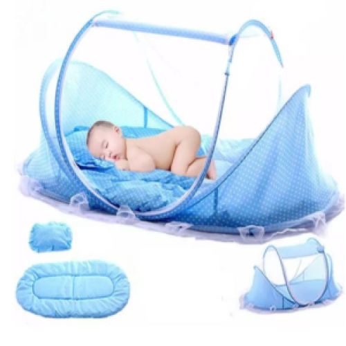 Foldable Baby Mosquito Net-Baby Blue SMALL EACH