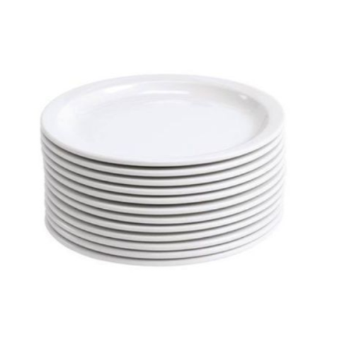 Melamine Dinner Plates With A Unique Design-White SMALL EACH