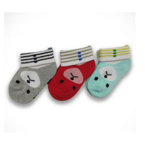 3pcs Baby Socks - Multi Colour SMALL Each