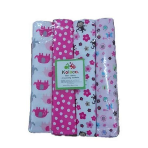 4Pcs Cotton New Born Baby Receiving Bedsheets SMALL Each