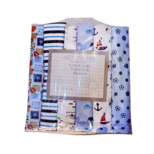 6pc Baby Shawl Receiver Sheets  - Multi-Colour SMALL Each