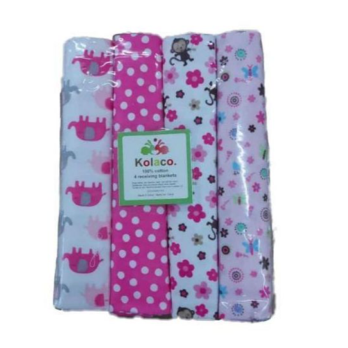 4Pcs Baby Receiving Bedsheets  Multi coloures SMALL Each