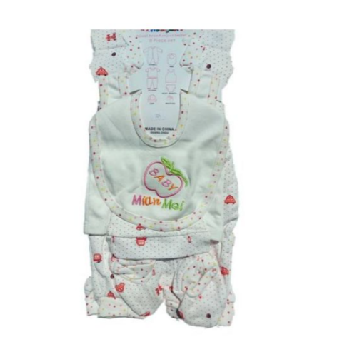 8Pc Striped Baby Pack - White,Pink SMALL Each