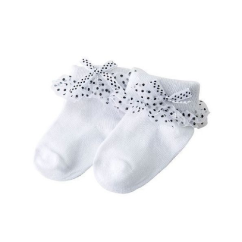 Baby Girl Toddlers Socks Combed Cotton Ankle Socks -White SMALL Each