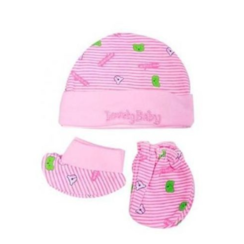 Baby 1 Cap Pair Of Mittens & Pair Of Socks Multiple Designs SMALL Each