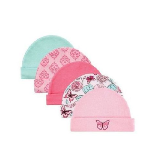 5Pcs Baby Caps/Headgears- Multicolored SMALL Each