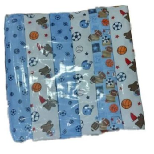 100% Cotton 6pcBaby Receiving, Swaddling Sheets- Multicolor SMALL Each