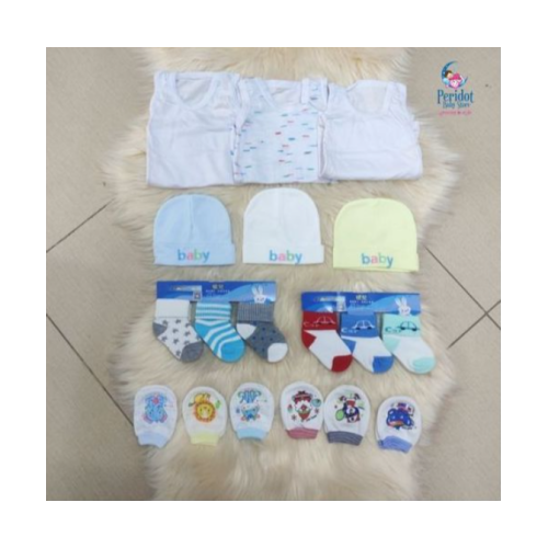 18PCS UNISEX NEW BORN SET BABY VESTS SOCKS SMALL EACH