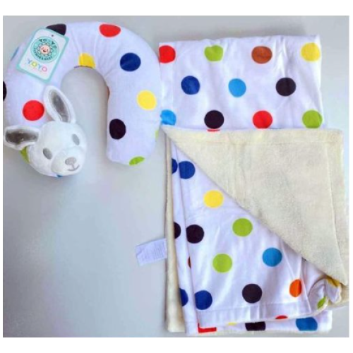 Warm Heavy Super Soft Baby Shawl Baby Receiver - White Blue SMALL EACH