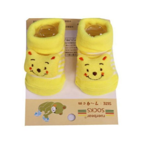 Pair Of Soft Shoe Baby Socks - Yellow SMALL EACH