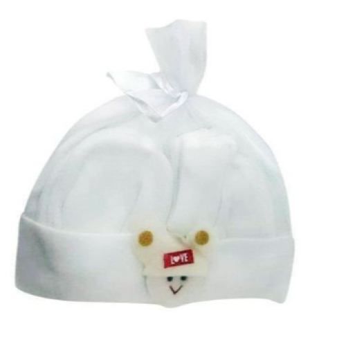 Bundle of 3 Baby Socks Hoodies and Gloves - White SMALL Each