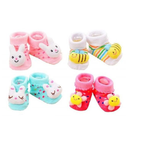 4 Pack Of Baby Socks Shoes Booties - Multiple Designs SMALL Each