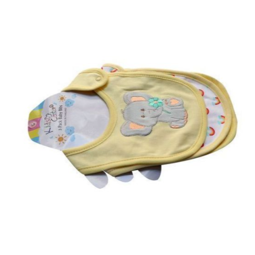 3 Pc Baby Bibs,  Waterproof,  Washable, Yellow SMALL Each