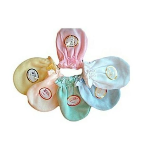 6 Pairs Of Baby Hand Gloves Mittens - Multi color SMALL Each