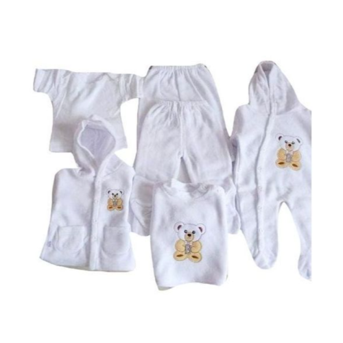 8Pcs Cotton Wear Baby Pack - White SMALL Each