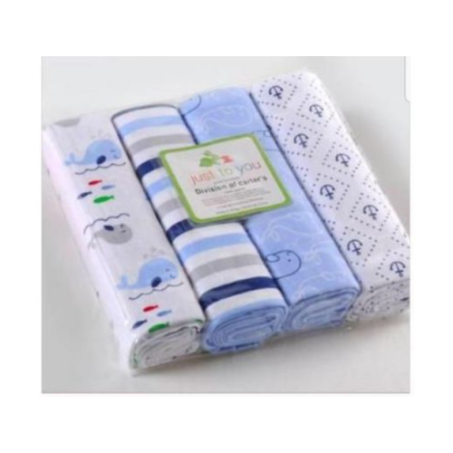4Pcs Baby Receiving Bedsheets -Multi colour SMALL Each