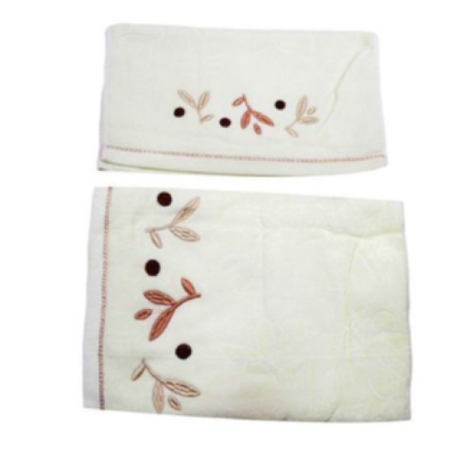 Two Piece Cotton Towel - Cream SMALL EACH
