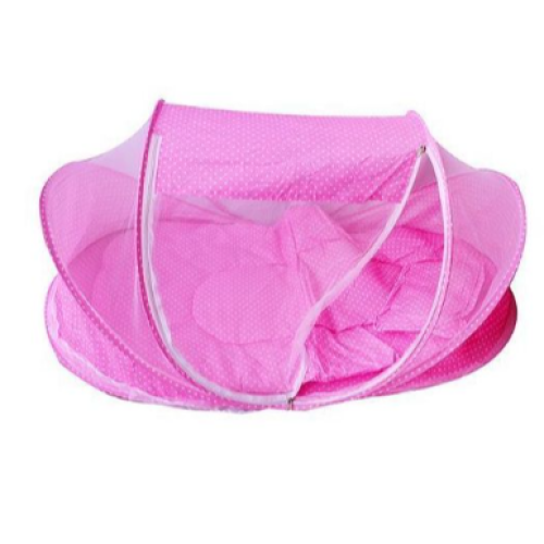 Dotted Folding Portable Mosquito Net - Pink SMALL EACH